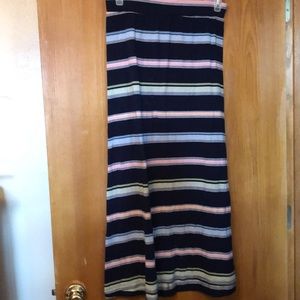 navy colorful maxi skirt